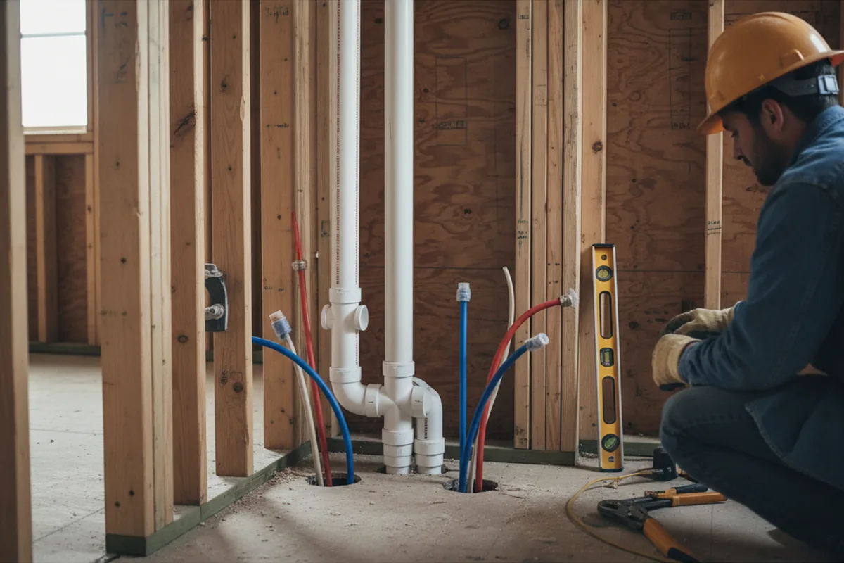 Drain and supply rough-in during Drain Cleaning in Satellite Beach